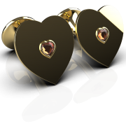 Harlette   Heart Cufflinks   V4.3 (Front)   Gold E Boutique